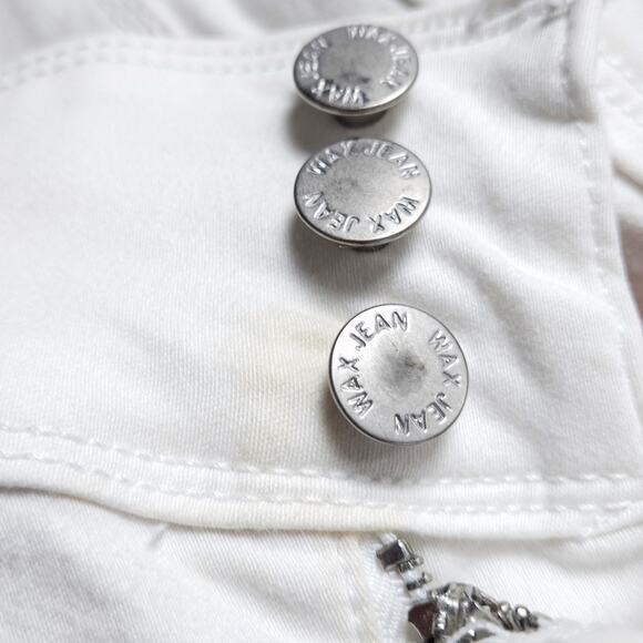 Wax Jean Women’s White Jeans Minimalist Capsule Wardrobe Stretch 3-Button Sz 31 - Picture 8 of 10